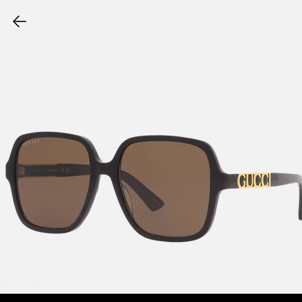 Gucci Black and Gold Chain-Link Sunglasses